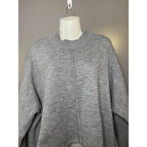 Cupshe Sweater Womens XL Gray Mock Neck Oversized Dolman Pullover Long Sleeve